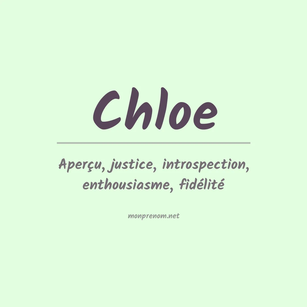 Prénom Chloe