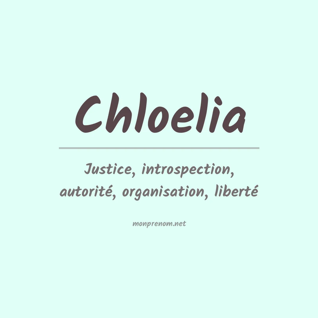 Prénom Chloelia