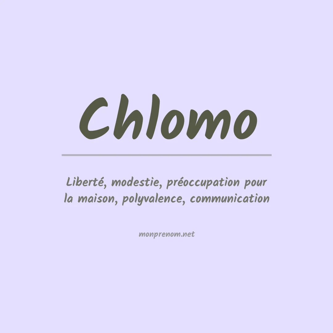 Prénom Chlomo