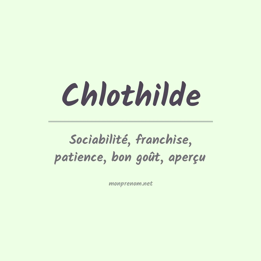 Signification du prénom Chlothilde
