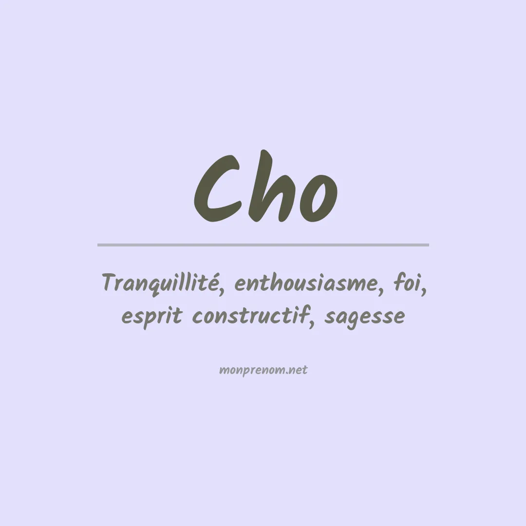 Prénom Cho
