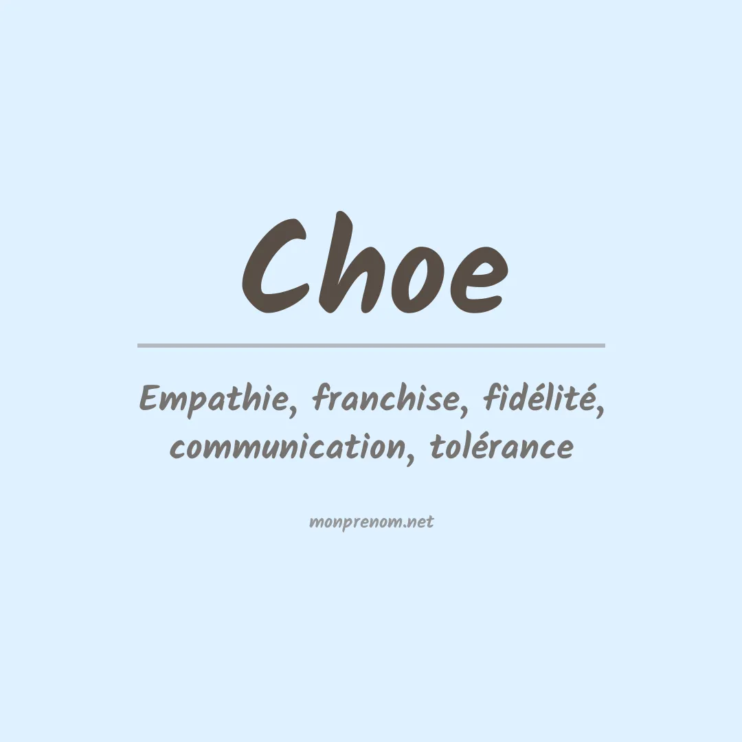Prénom Choe