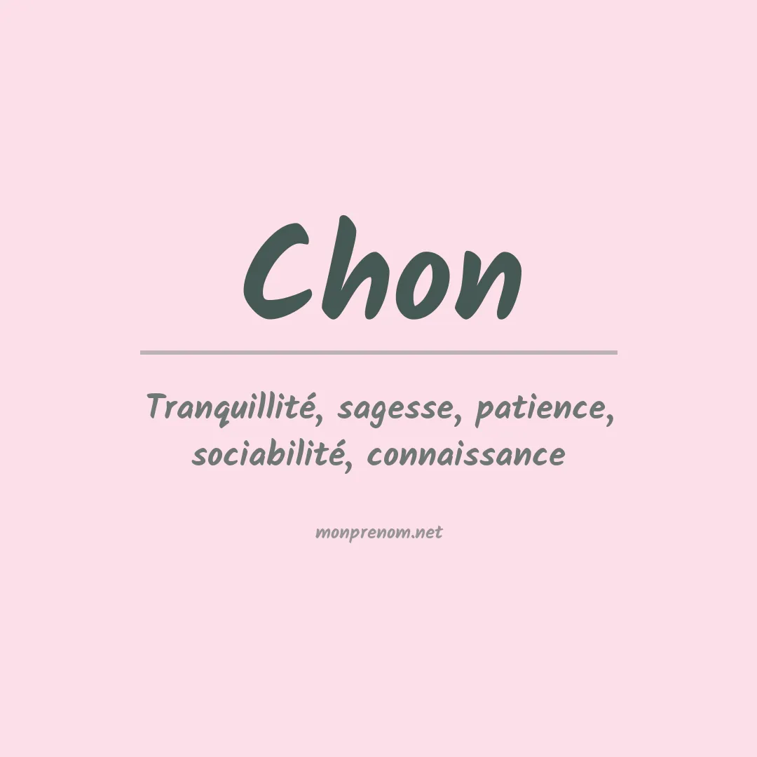 Prénom Chon