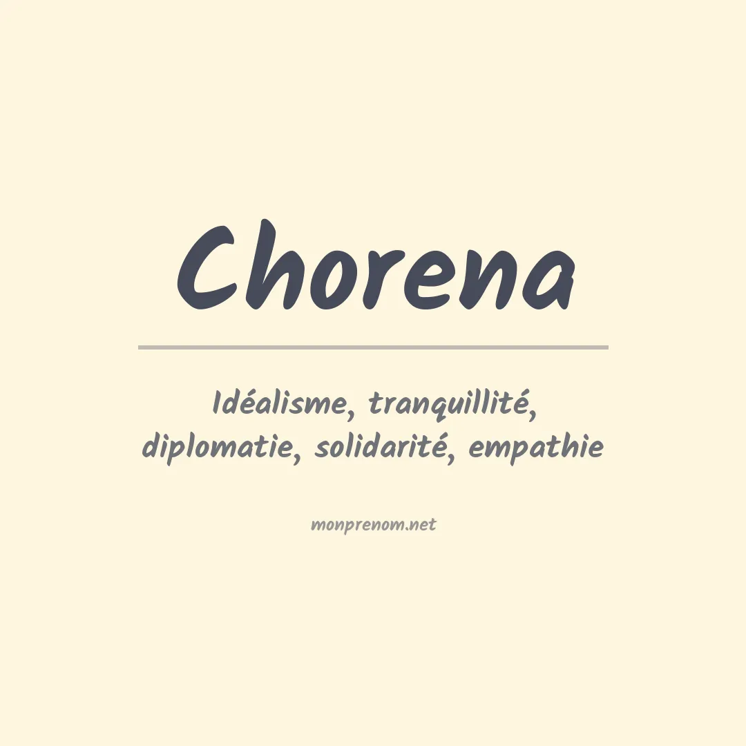 Signification du prénom Chorena