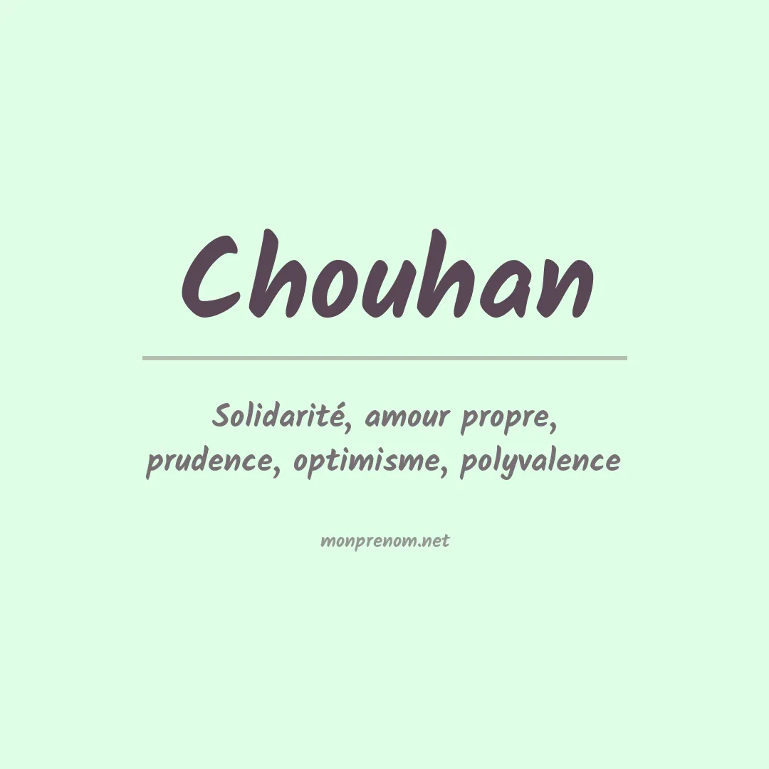 Signification du prénom Chouhan