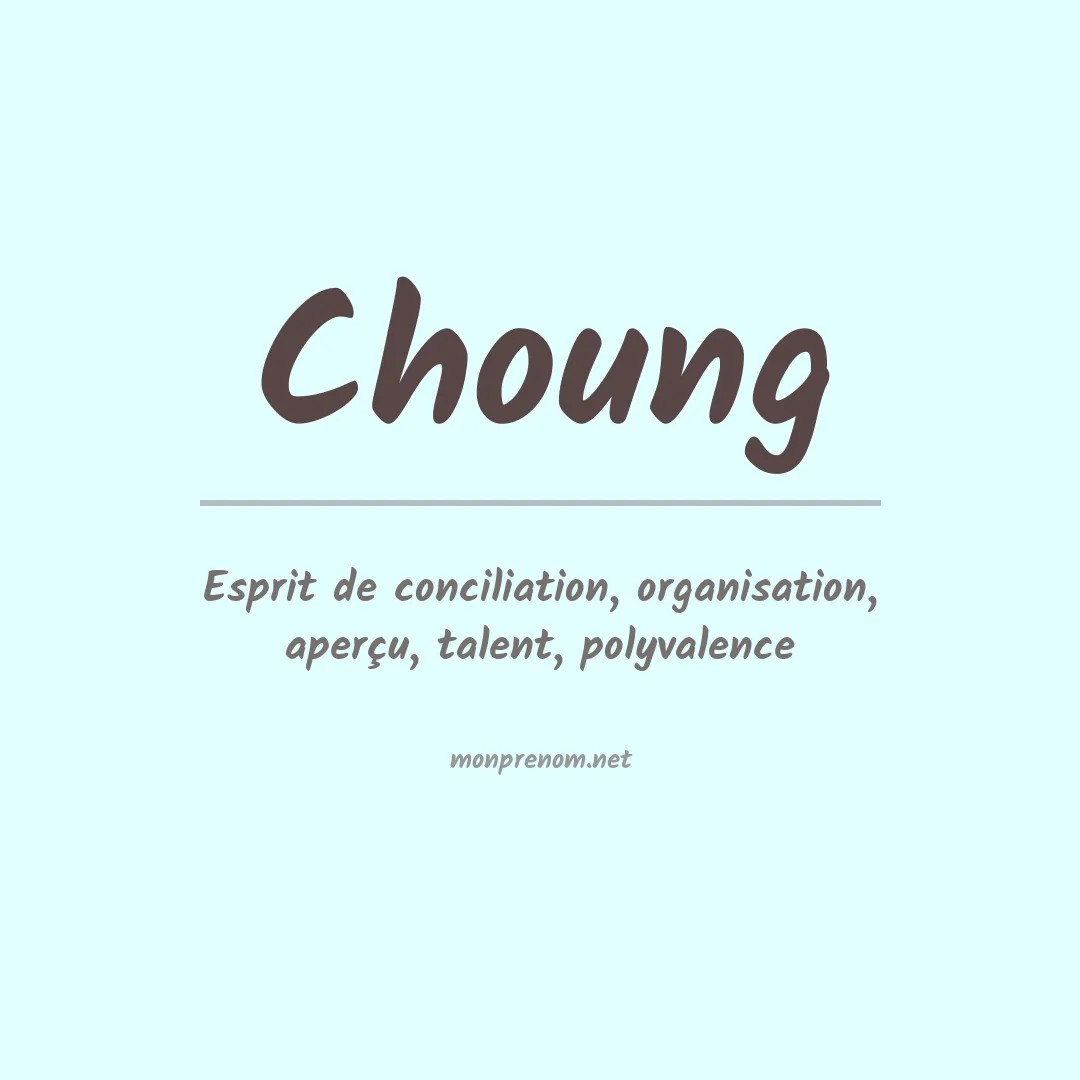 Prénom Choung