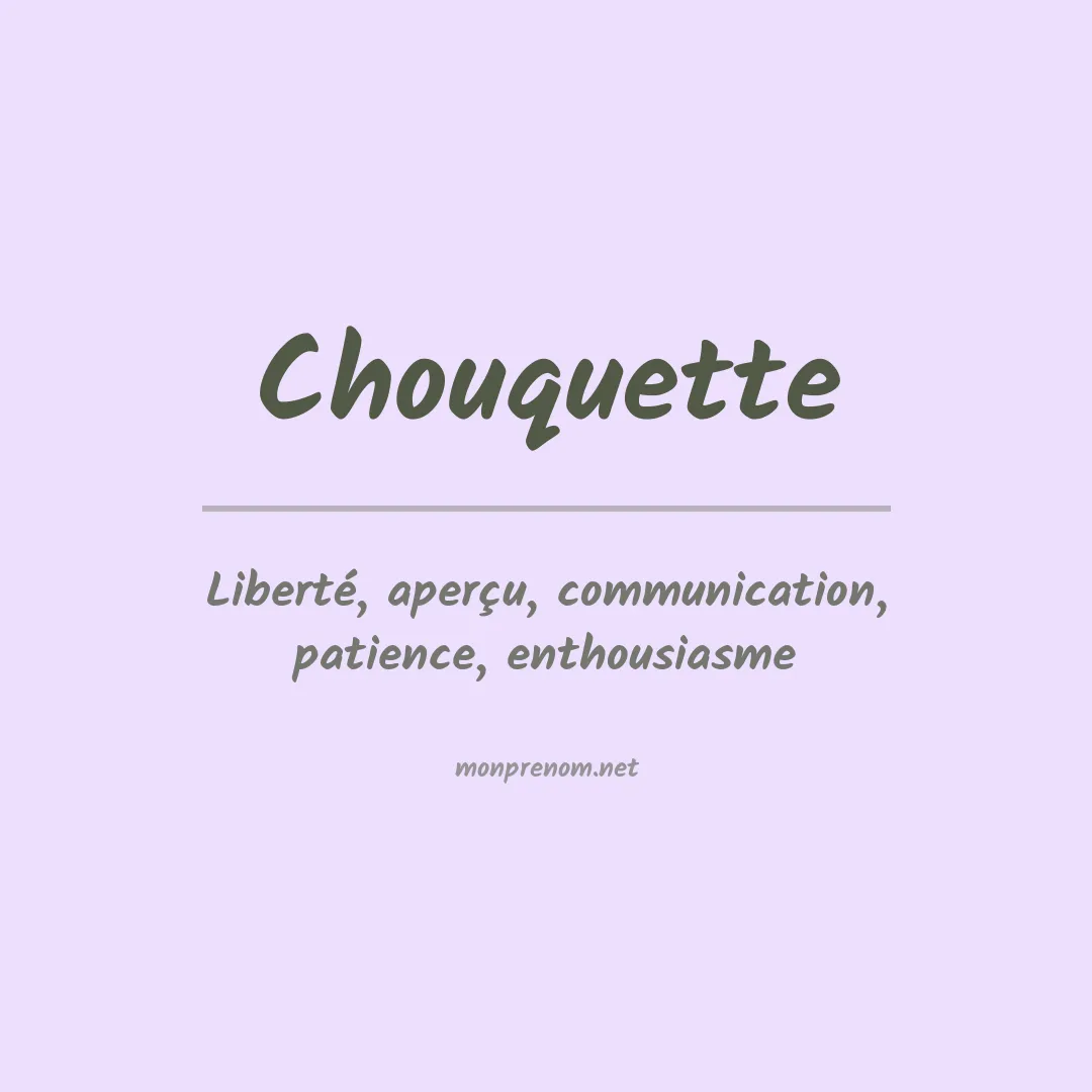 Signification du prénom Chouquette