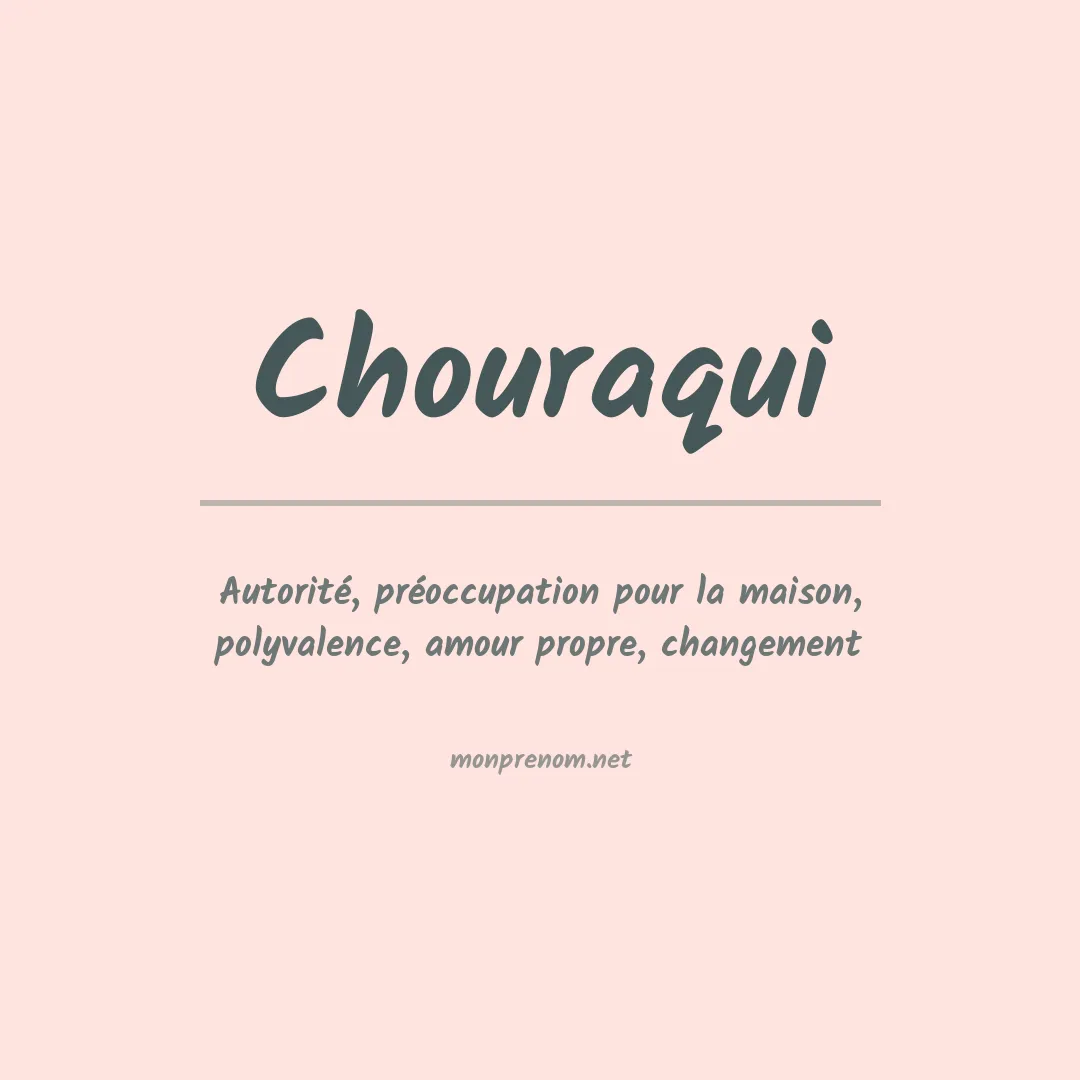 Signification du prénom Chouraqui