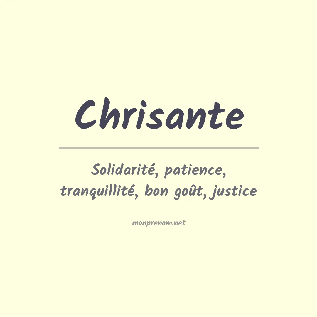 Signification du prénom Chrisante