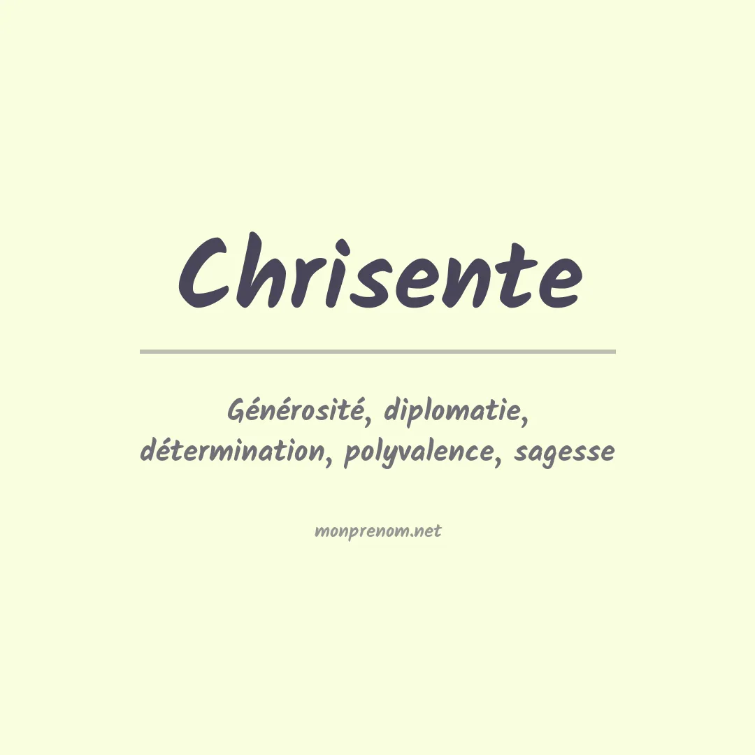 Signification du prénom Chrisente