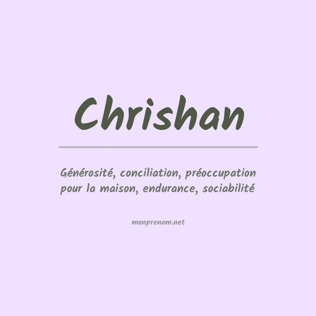 Signification du prénom Chrishan