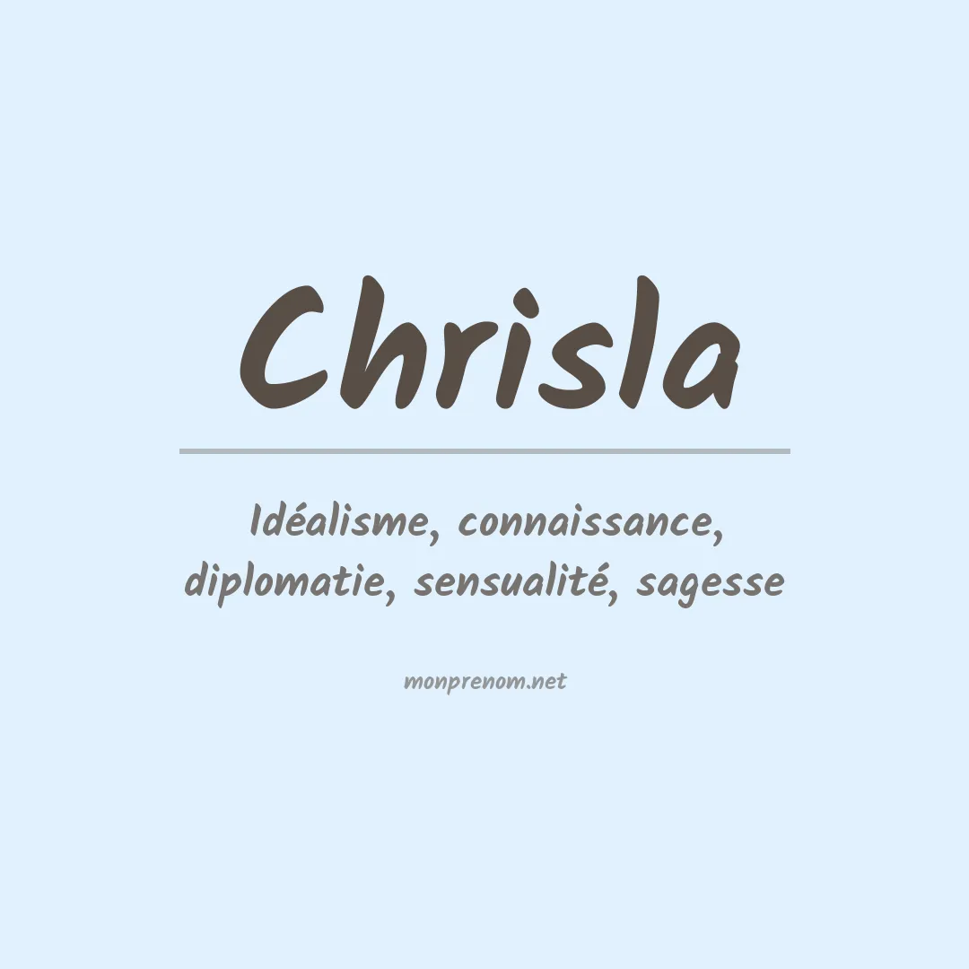 Signification du prénom Chrisla