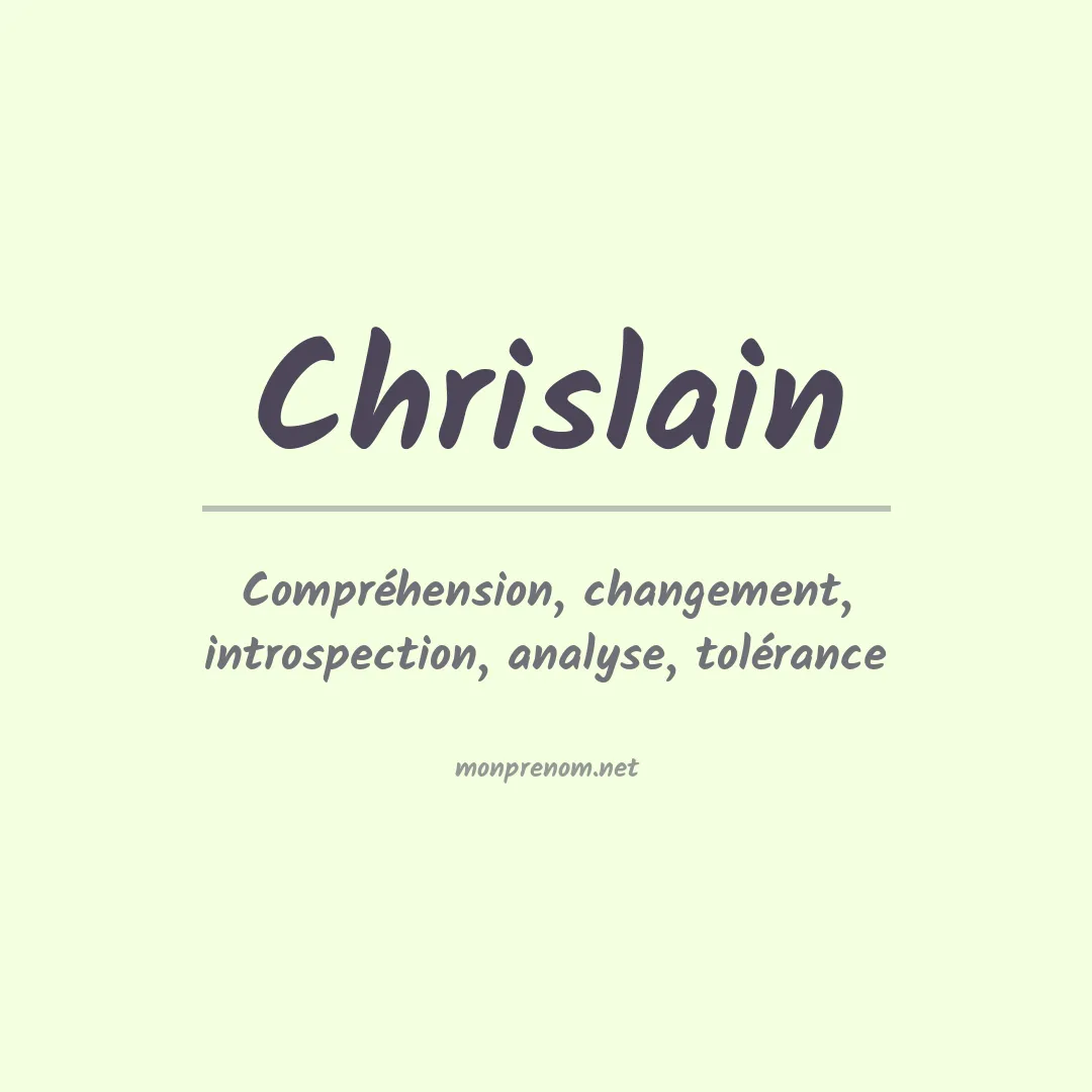 Signification du prénom Chrislain