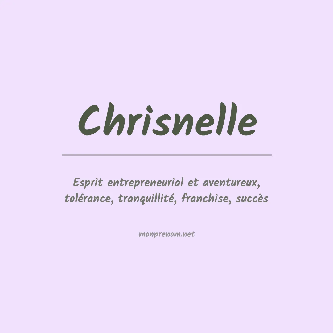 Signification du prénom Chrisnelle