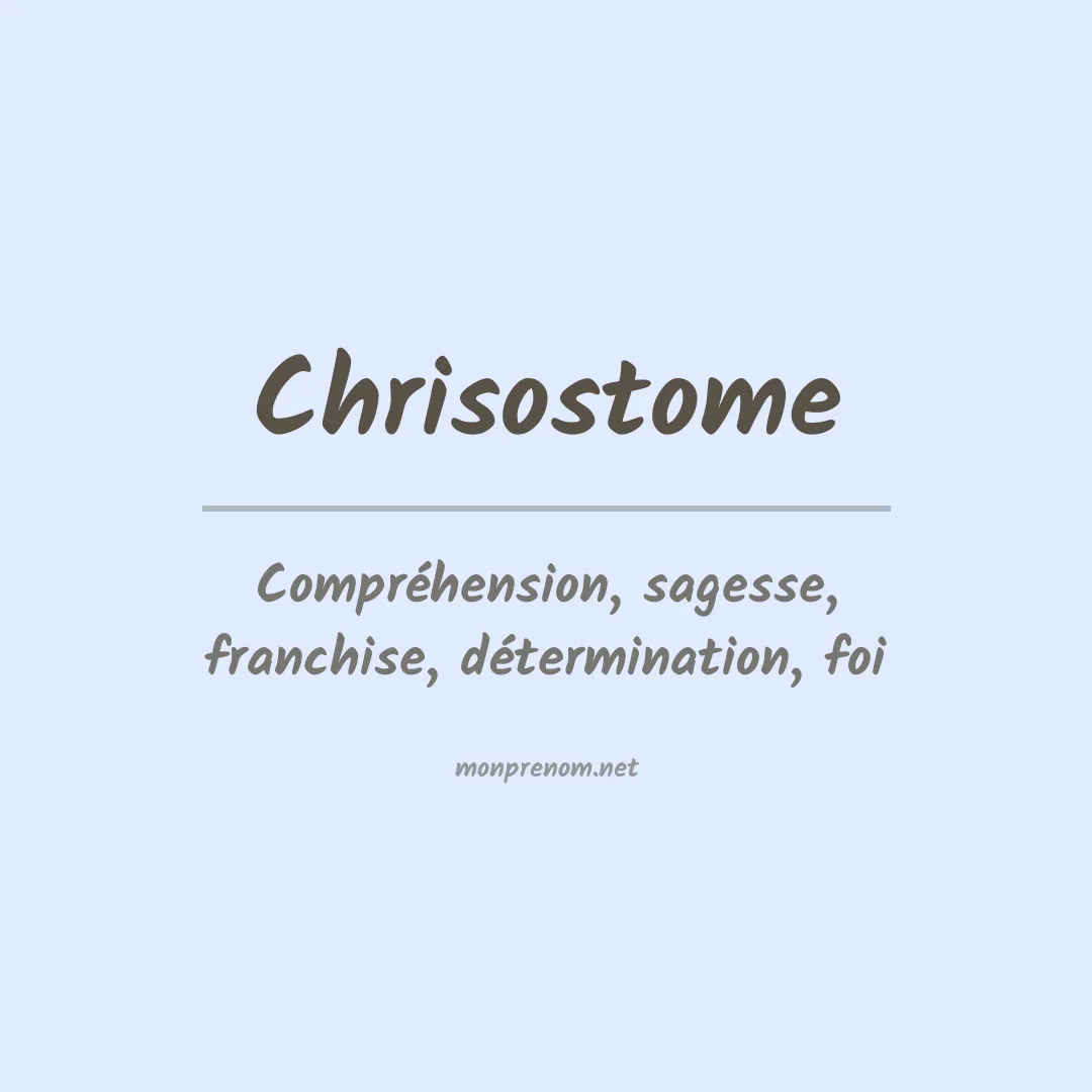 Signification du prénom Chrisostome