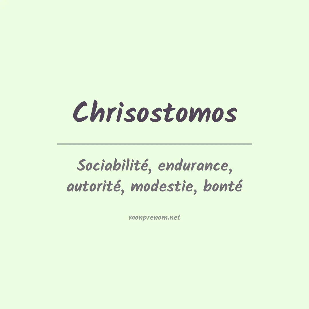 Signification du prénom Chrisostomos