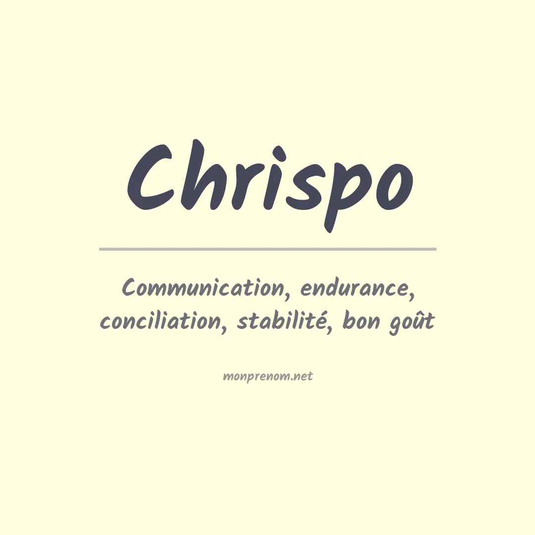 Signification du prénom Chrispo