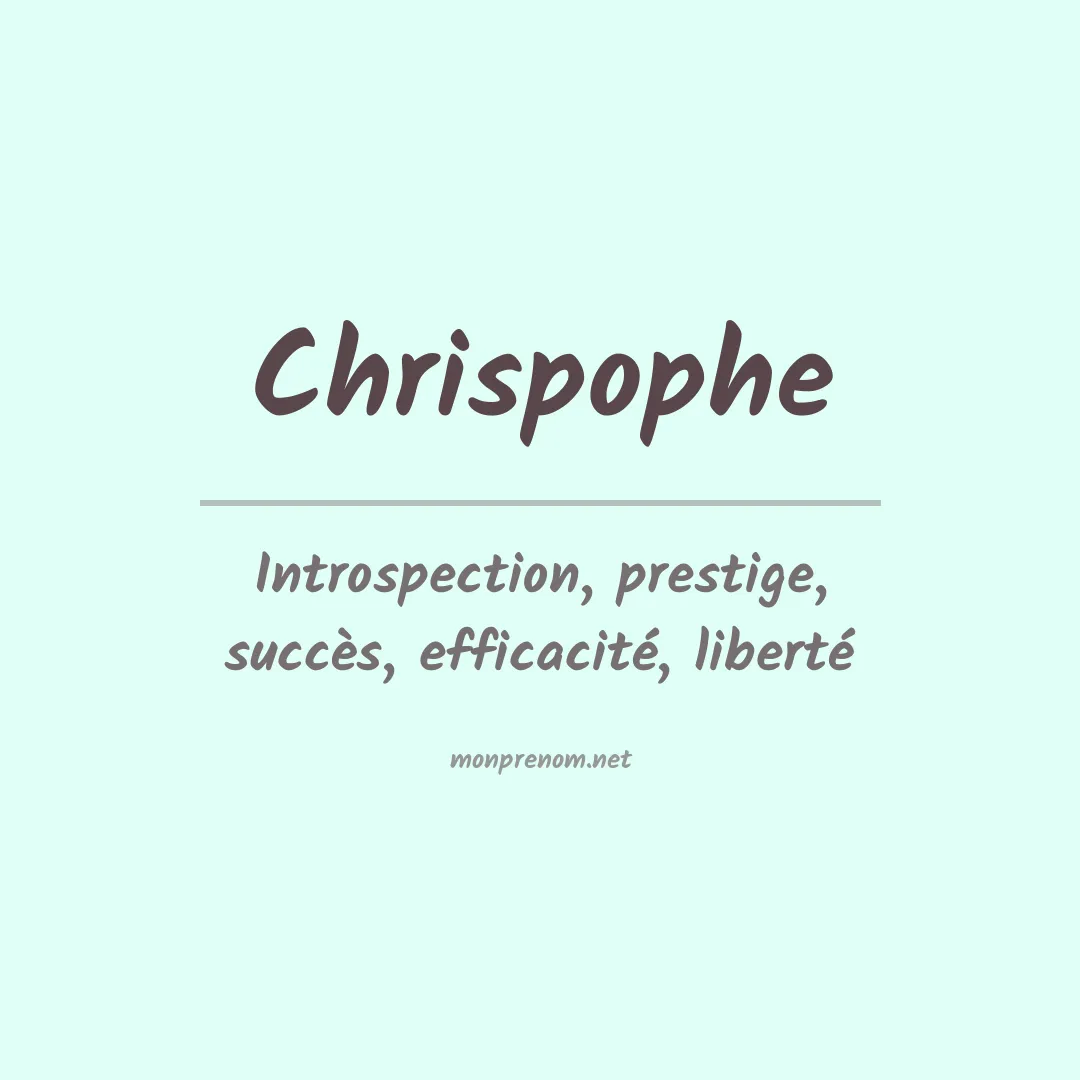 Signification du prénom Chrispophe