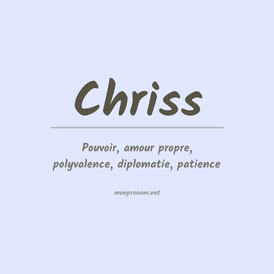 Prénom Chriss