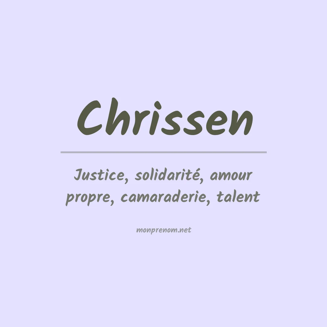 Signification du prénom Chrissen
