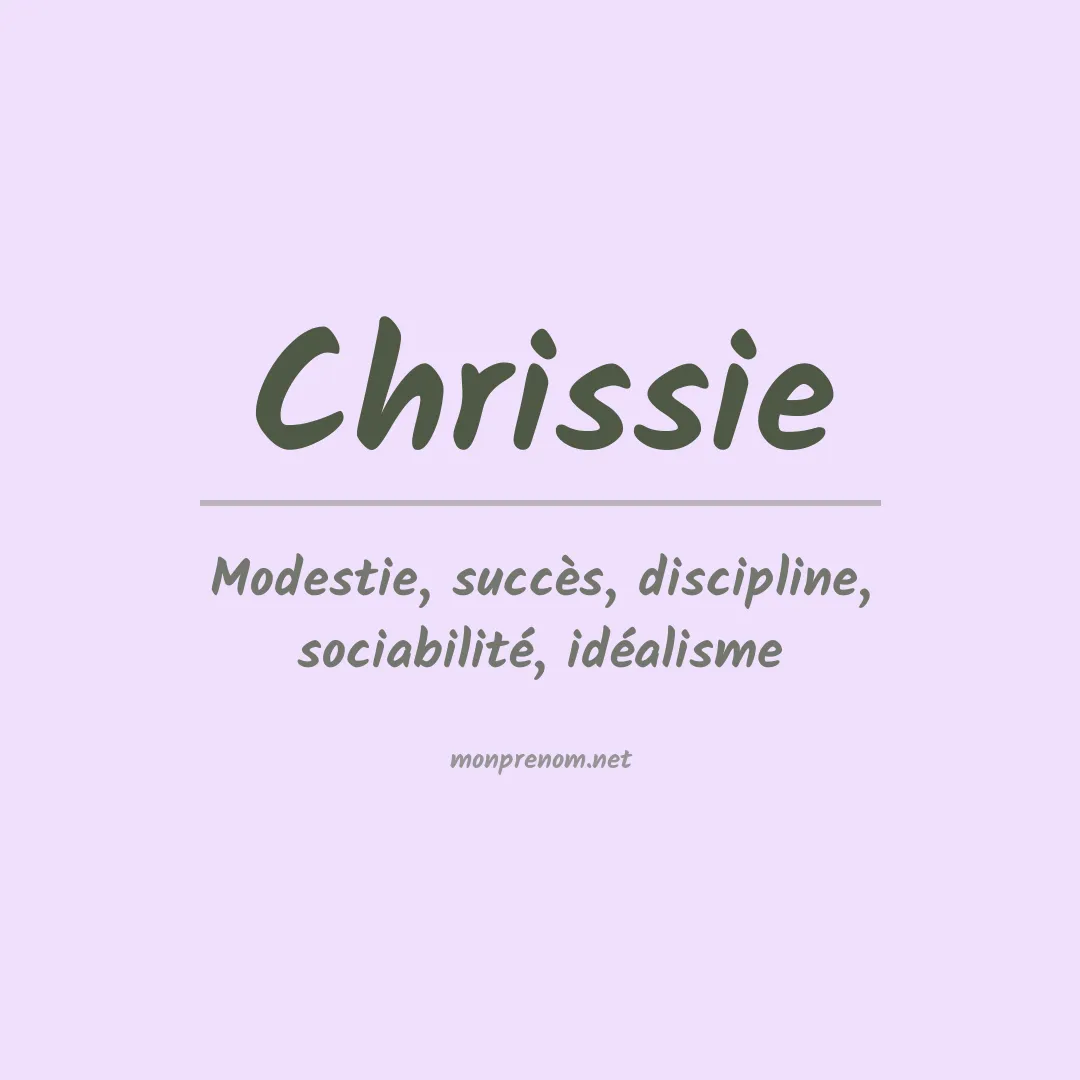 Signification du prénom Chrissie