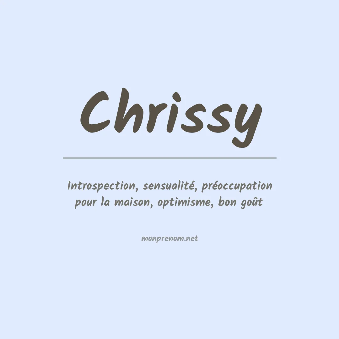 Signification du prénom Chrissy