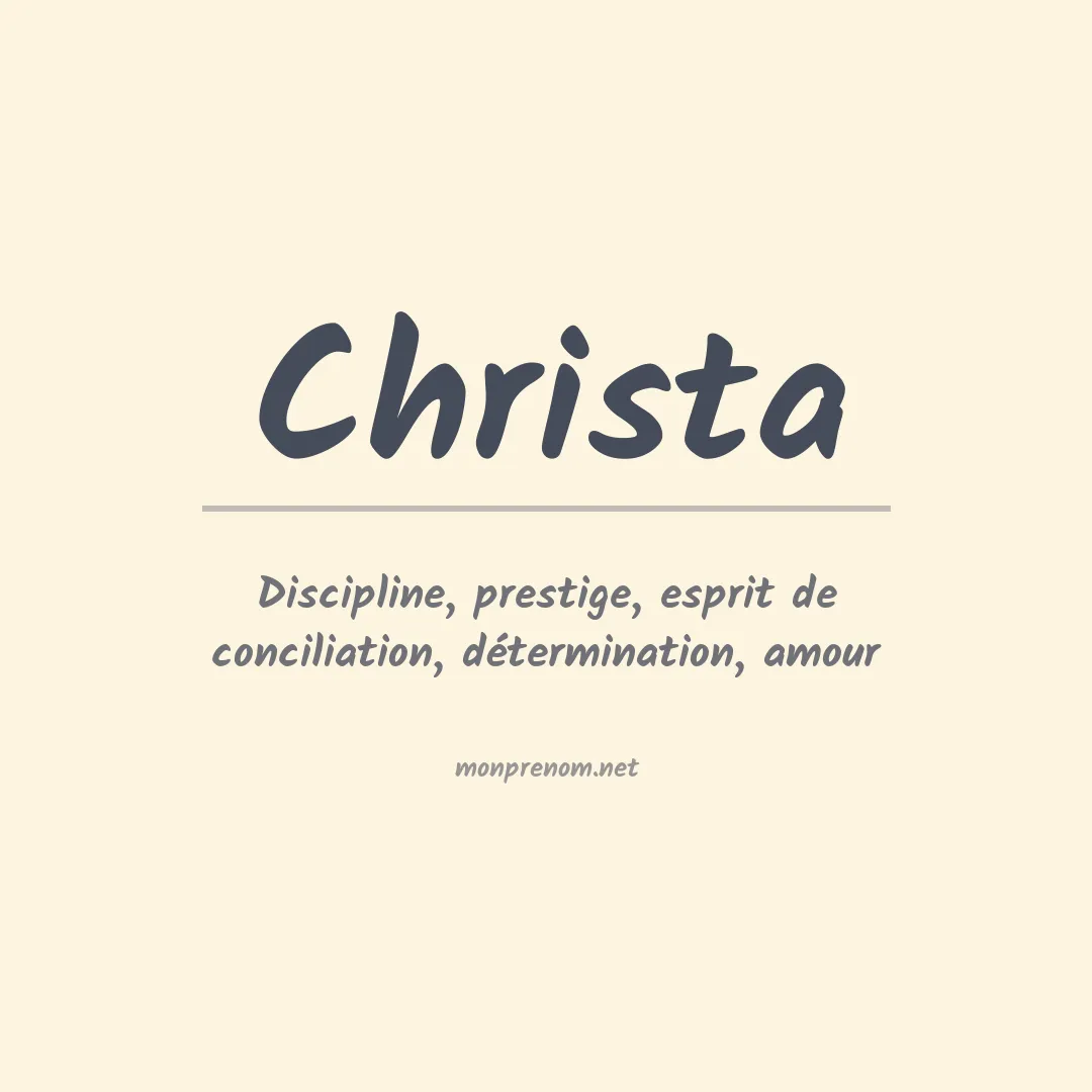 Signification du prénom Christa