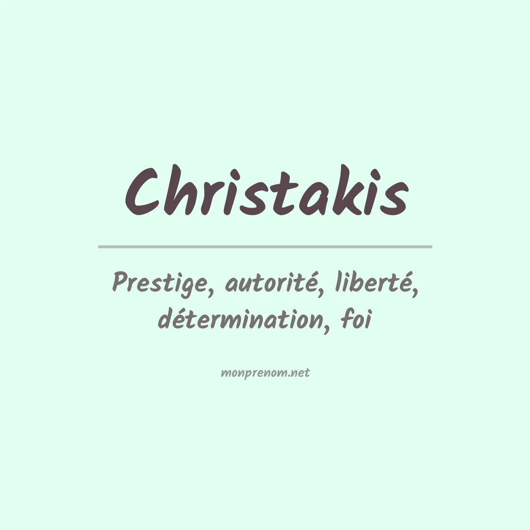 Signification du prénom Christakis