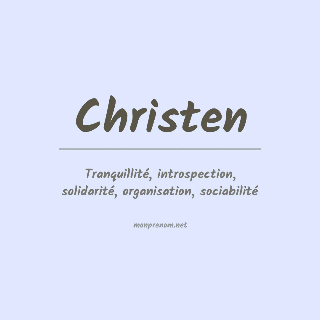 Prénom Christen