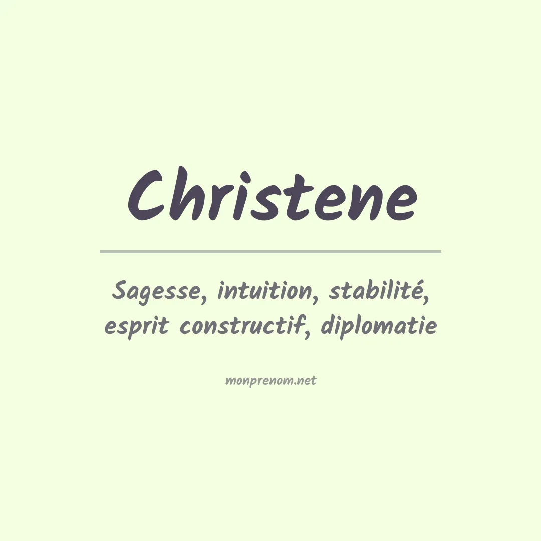 Signification du prénom Christene