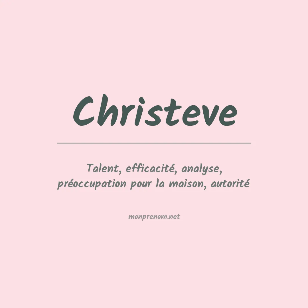 Signification du prénom Christeve