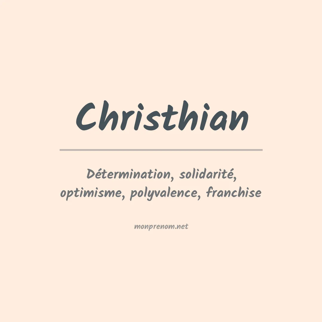 Prénom Christhian
