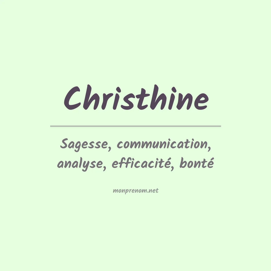 Signification du prénom Christhine