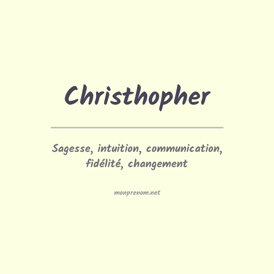 Prénom Christhopher