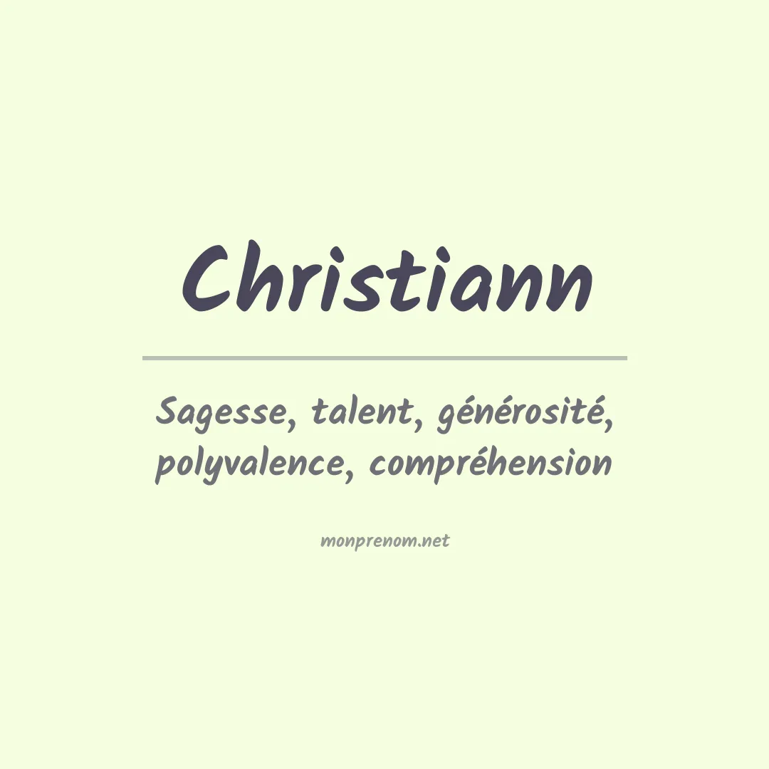 Prénom Christiann