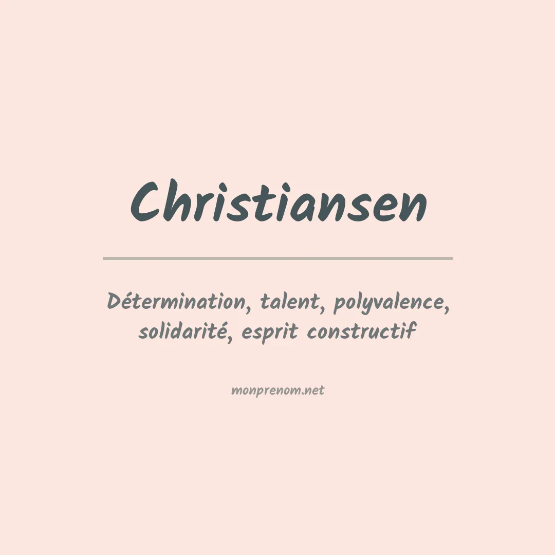Prénom Christiansen