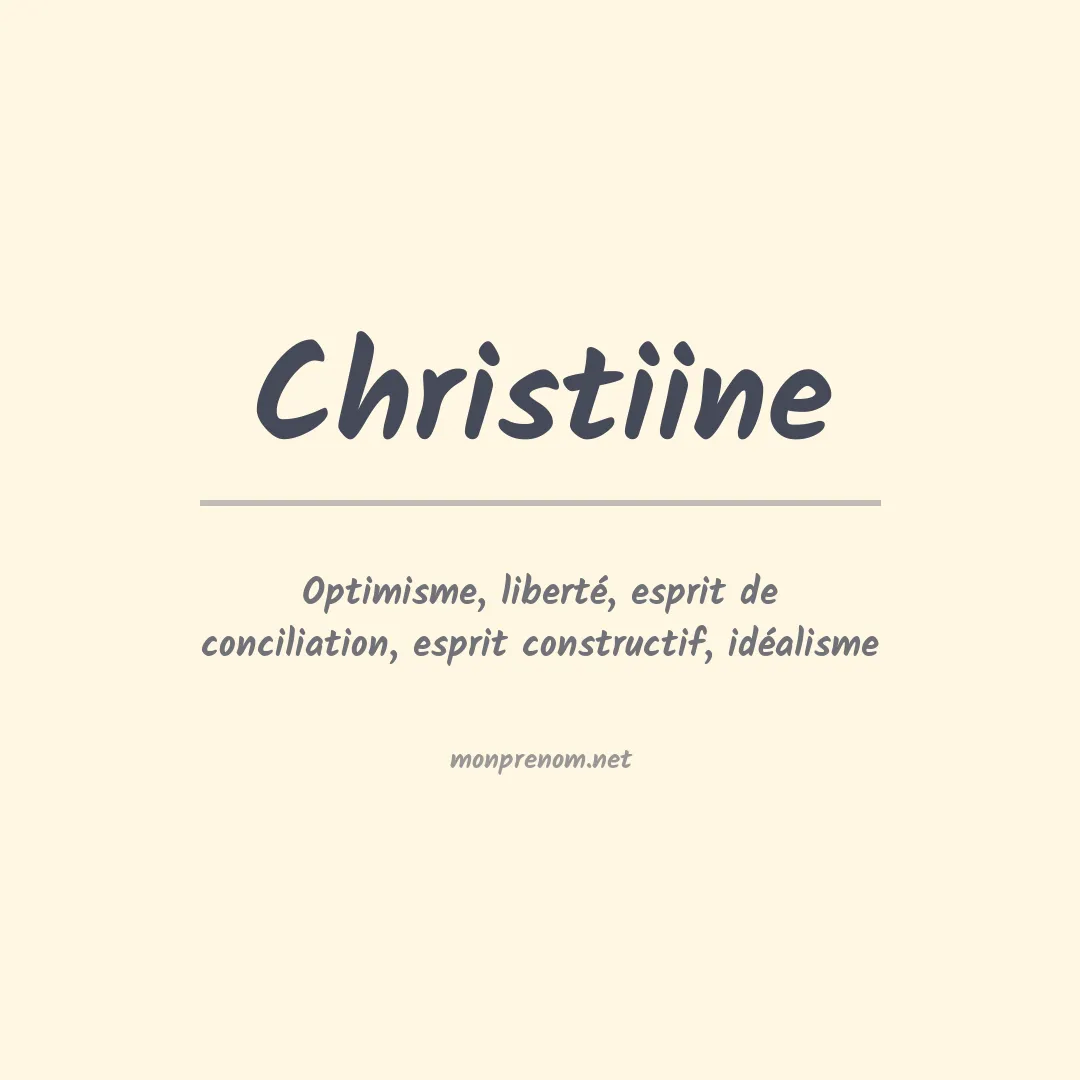 Signification du prénom Christiine