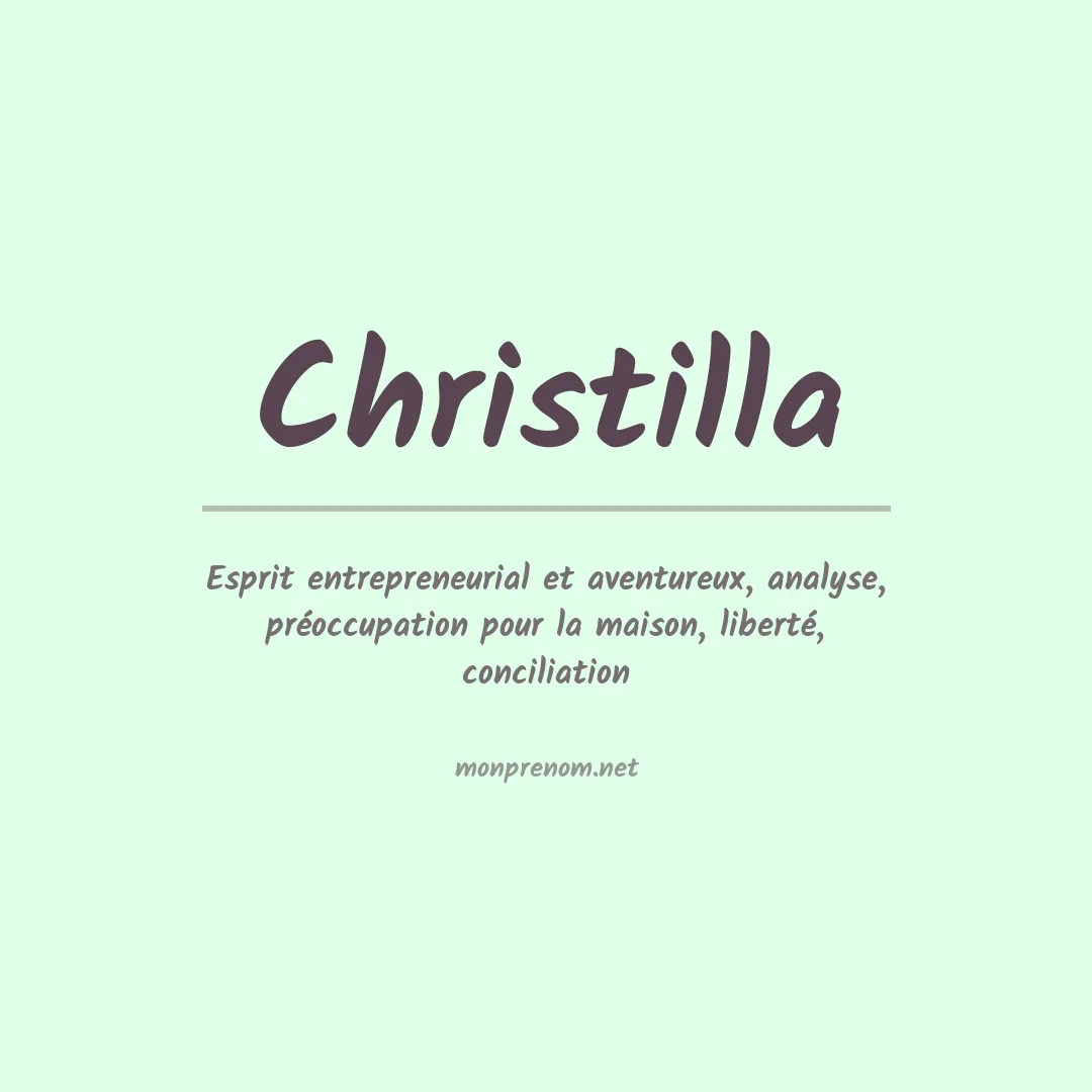 Signification du prénom Christilla