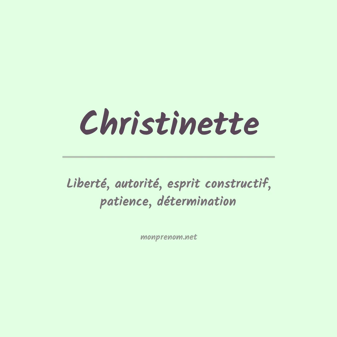Prénom Christinette