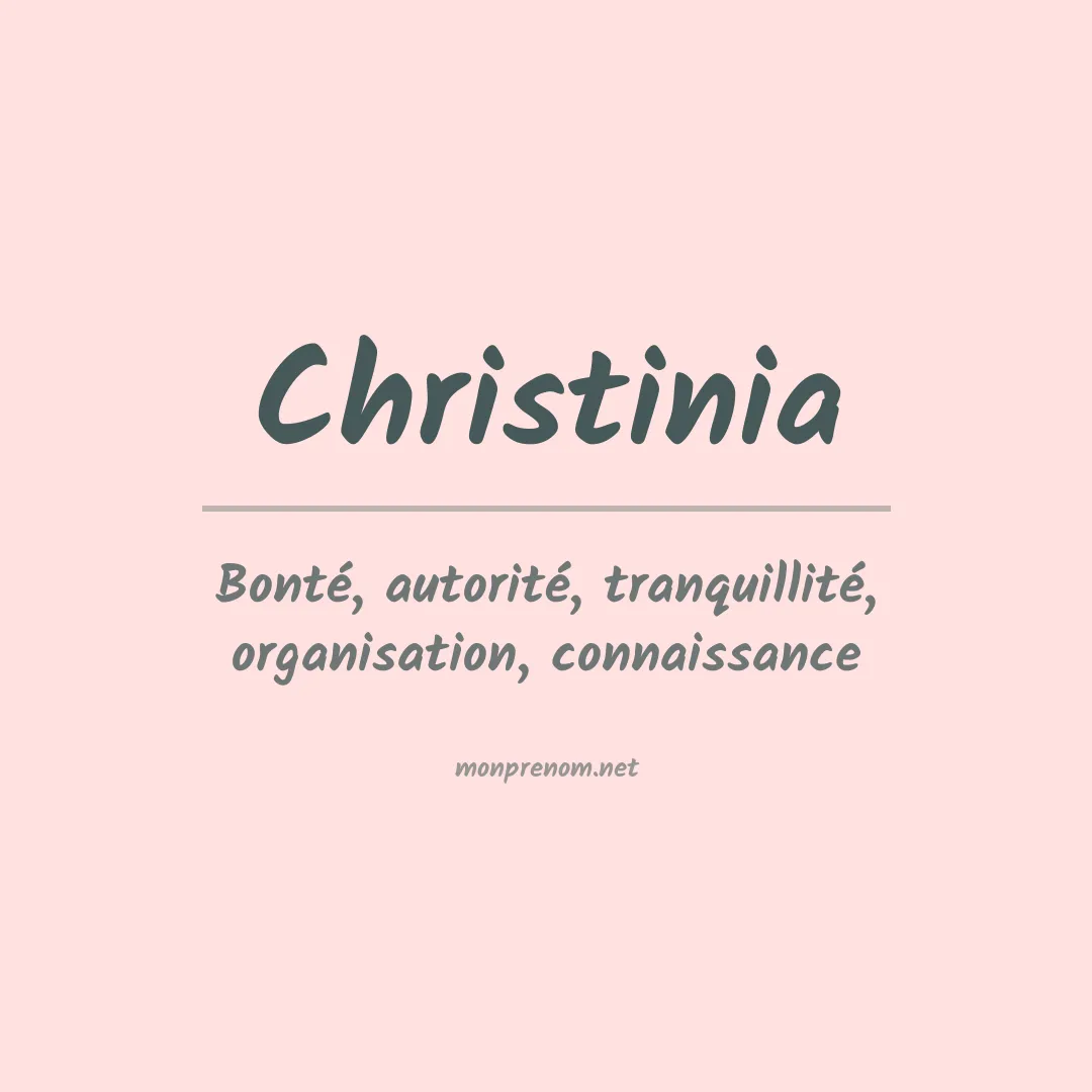 Signification du prénom Christinia