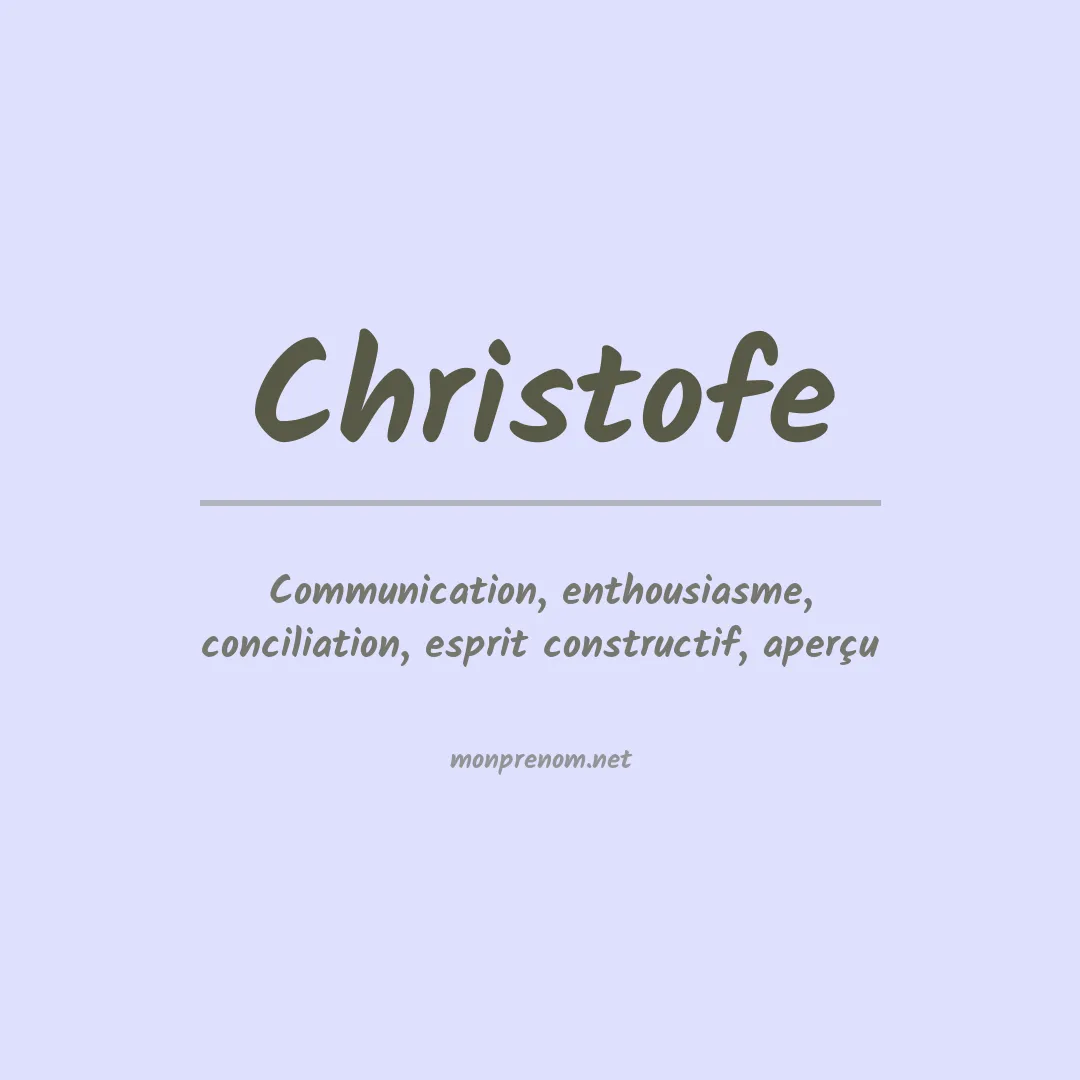 Prénom Christofe