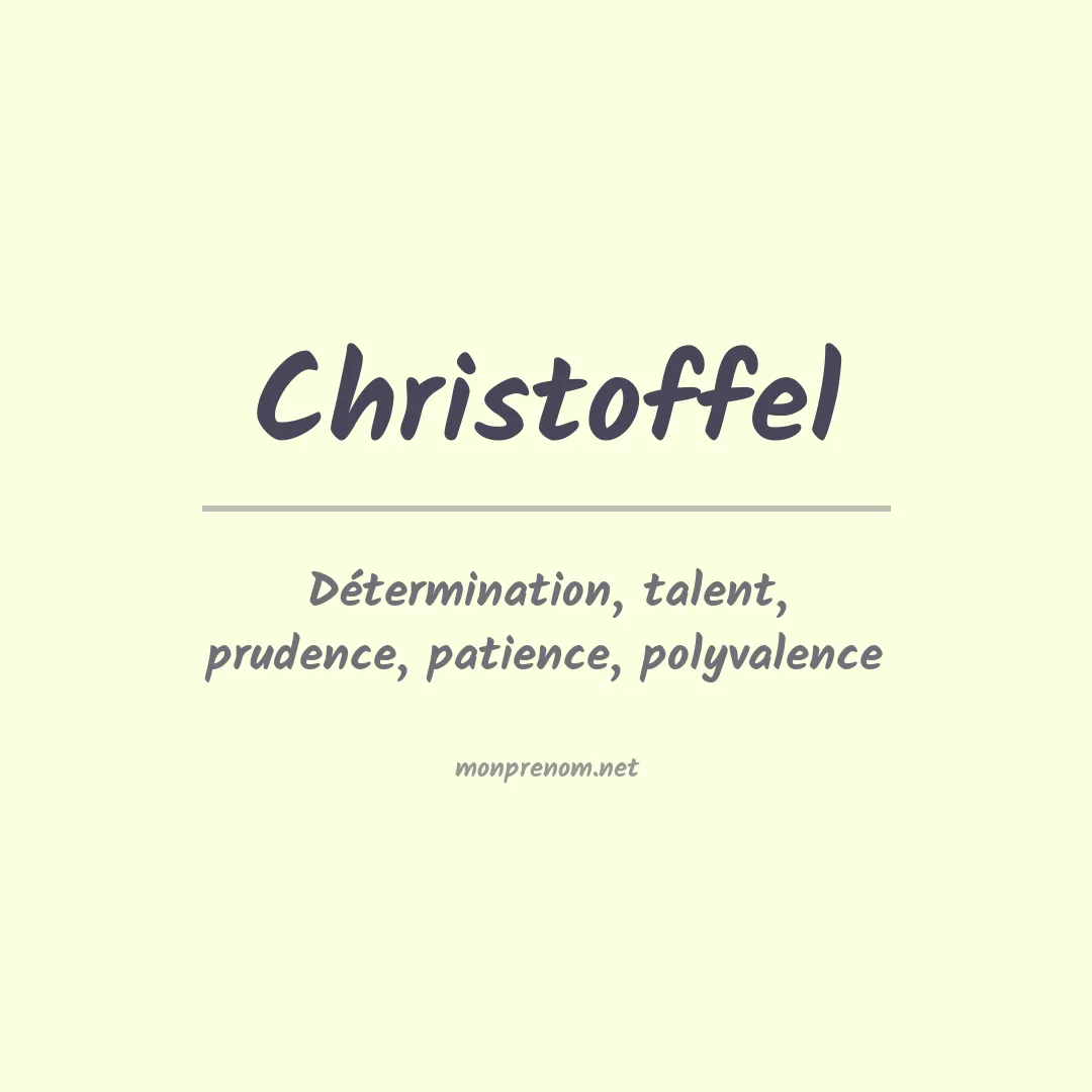 Prénom Christoffel