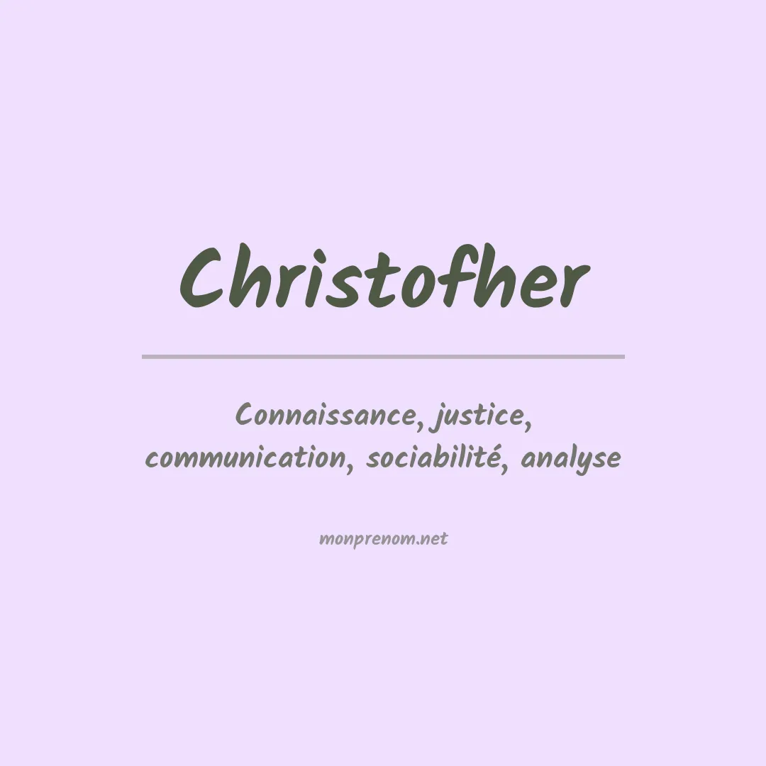 Prénom Christofher