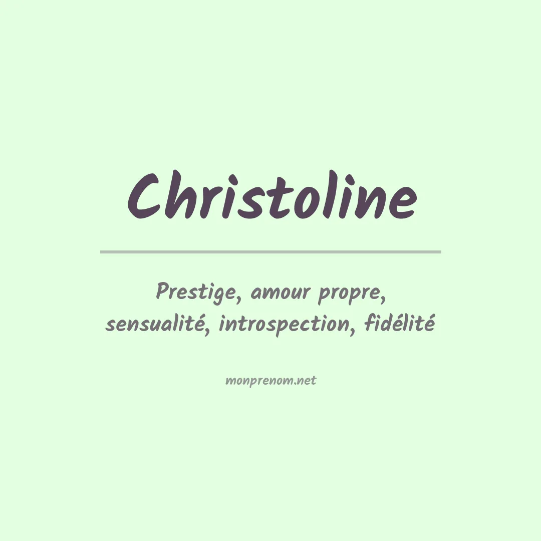 Signification du prénom Christoline