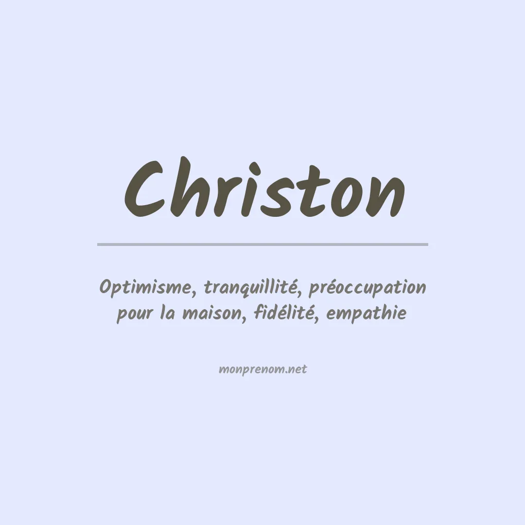 Prénom Christon