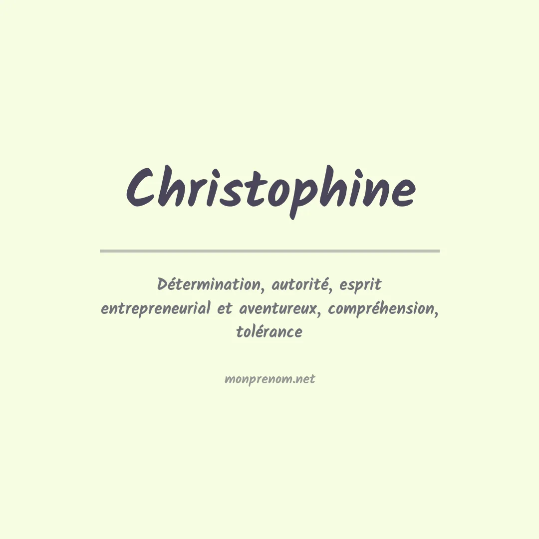 Signification du prénom Christophine