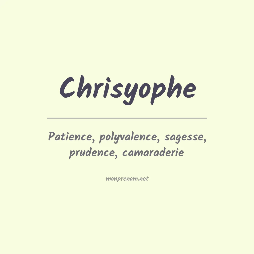 Signification du prénom Chrisyophe