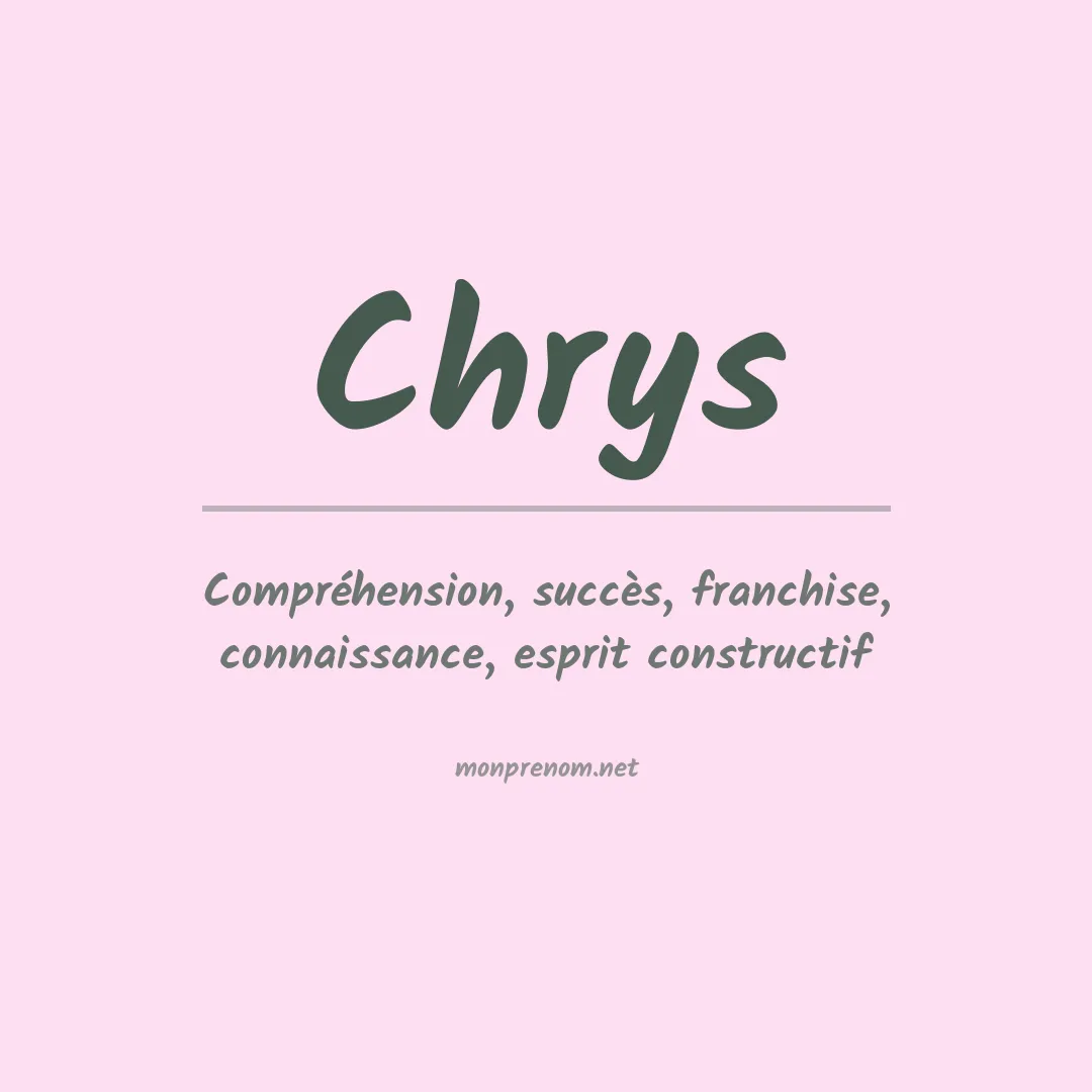 Prénom Chrys