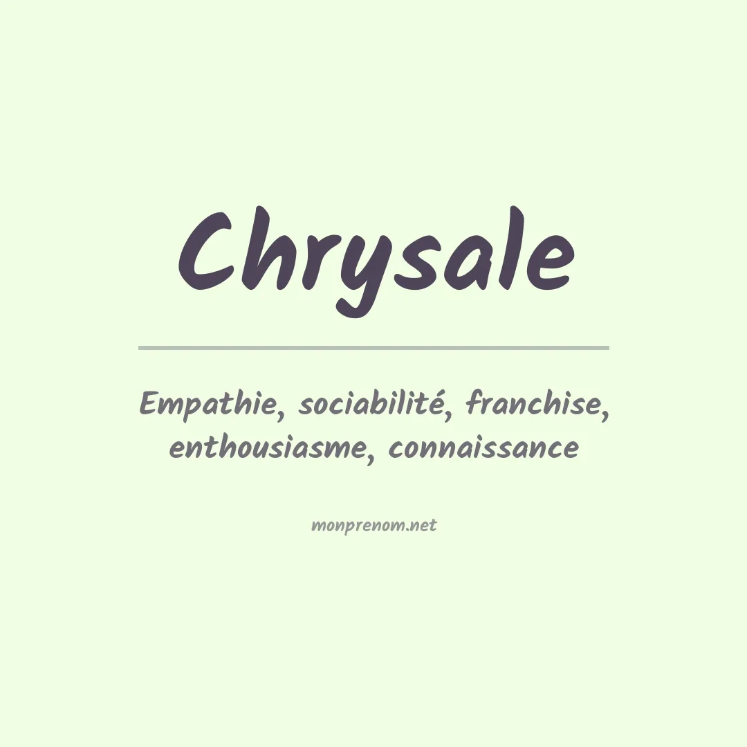 Signification du prénom Chrysale