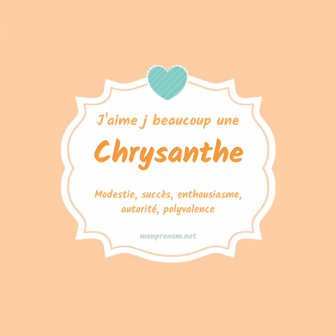 J'aime beaucoup Chrysanthe